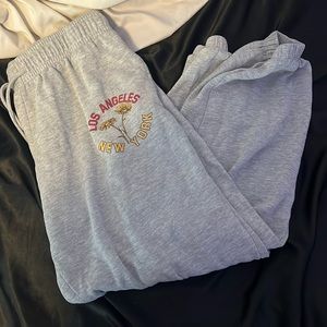 grey sweatpants with logo